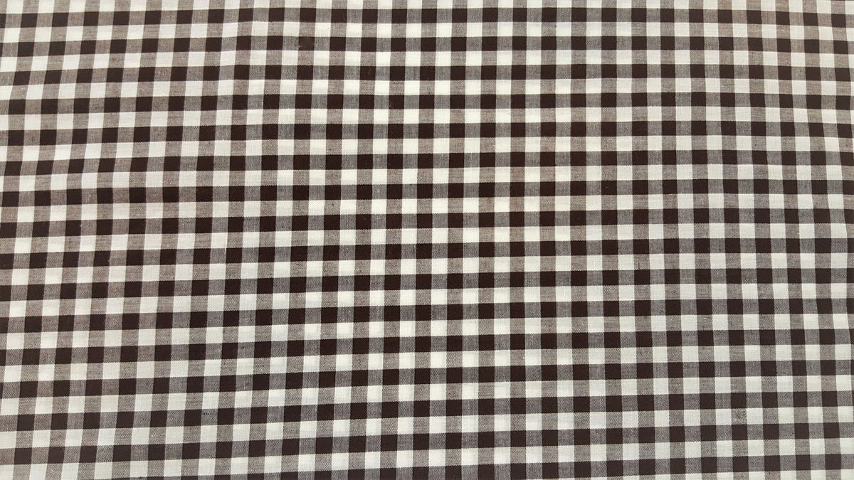 1/4 Cotton Gingham in Brown