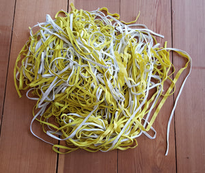 1/8" - 1/4" Knit Elastic - White & Yellow - Bulk 100 Yards