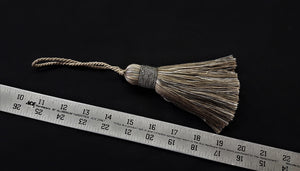 5" Tassel Taupe & Silver