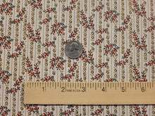 54" Cream Red Calico Fabric