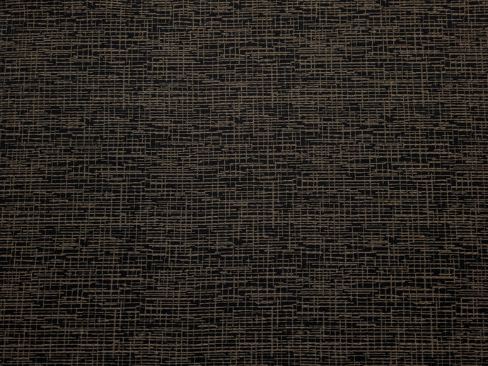 Discount Fabric JACQUARD Black & Taupe Abstract Drapery