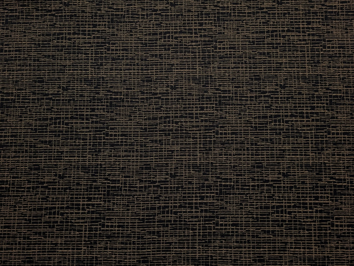 Discount Fabric JACQUARD Black & Taupe Abstract Drapery