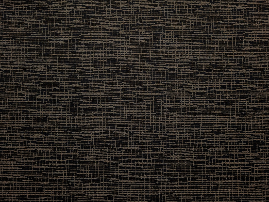 Discount Fabric JACQUARD Black & Taupe Abstract Drapery