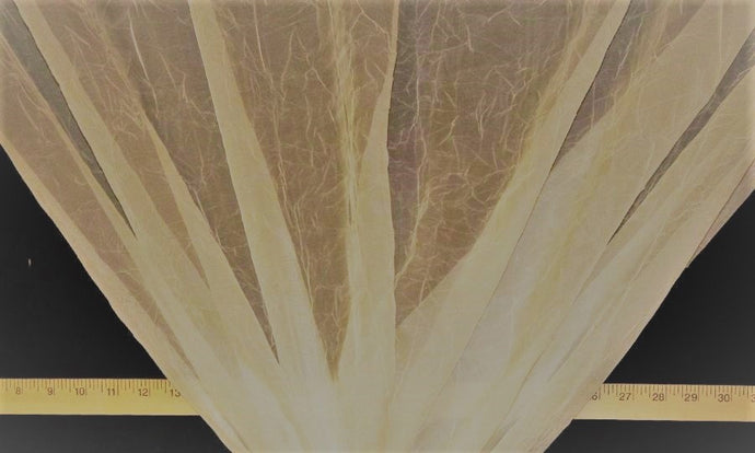 Discount Fabric SHEER Light Gold Crushed Voile