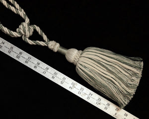 Tieback, 9" Single Tassel Ivory, Moss Green