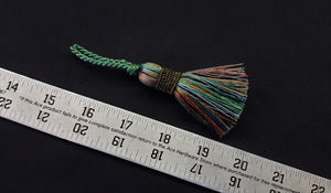 2 1/2" Teal, Blue, Gold, Rust & Black Tassel