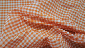 1/4" Orange Gingham Fabric