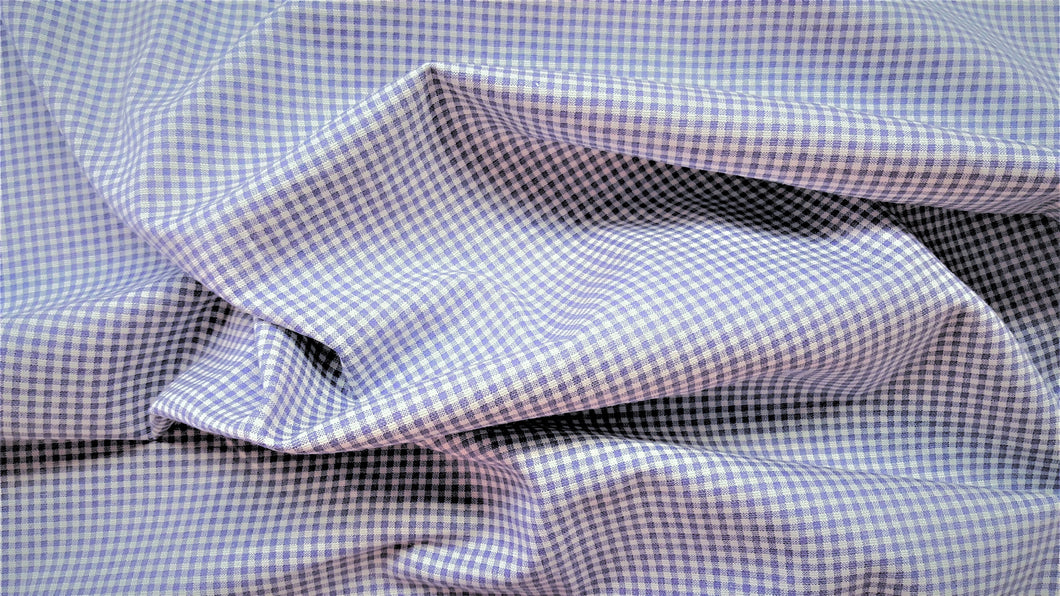 Discount Fabric DRAPERY Lavender & Ivory Check