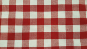 1" Red Gingham - WHOLESALE FABRIC - 20 Yard Bolt