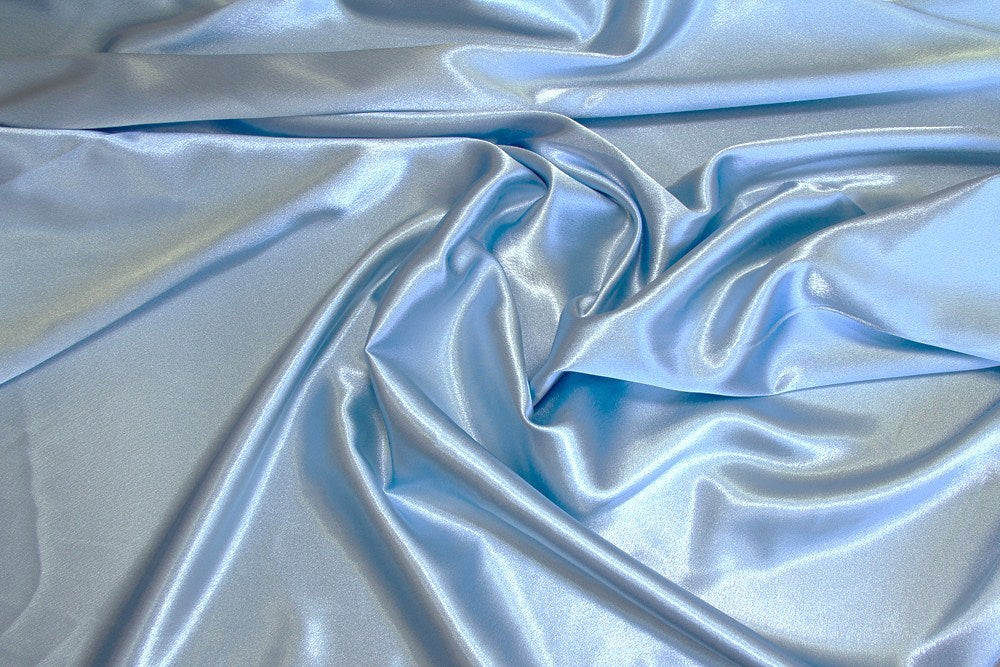 Sky Blue Crepe Back Satin Fabric