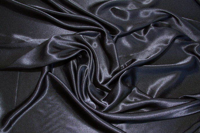 Black Crepe Back Satin - WHOLESALE FABRIC - 15 Yard Bolt