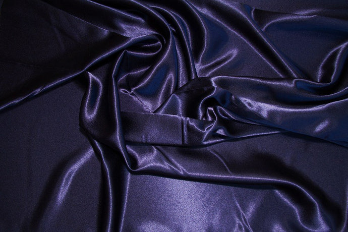 Navy Crepe Back Satin - WHOLESALE FABRIC - 15 Yard Bolt