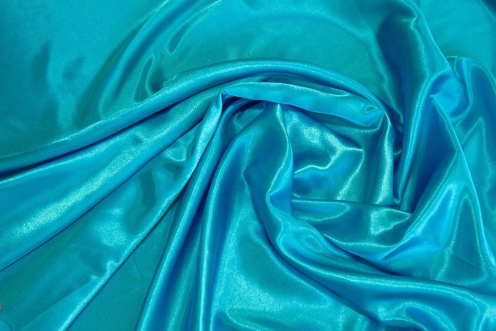 Turquoise Charmeuse Satin Fabric