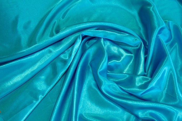 Turquoise Charmeuse Satin - WHOLESALE FABRIC - 15 Yard Bolt