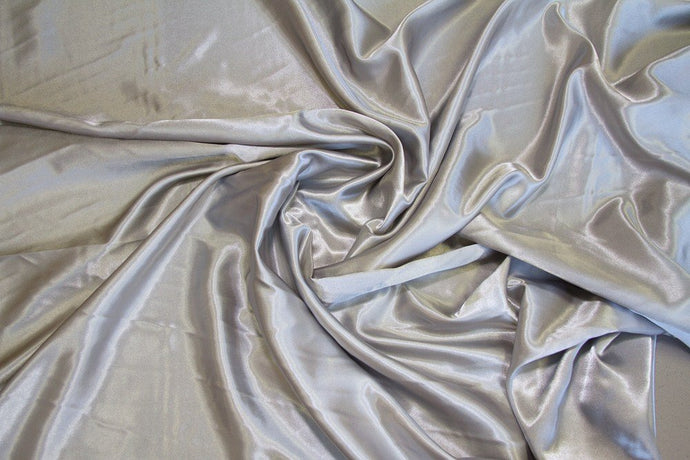 Silver Charmeuse Satin - WHOLESALE FABRIC - 15 Yard Bolt