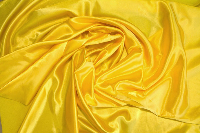 Yellow Charmeuse Satin - WHOLESALE FABRIC - 15 Yard Bolt