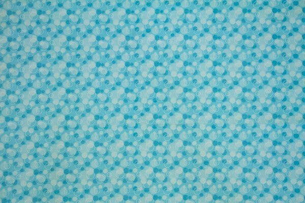 Aqua Blue Bubble Double Napped Flannel