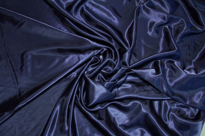 Navy Charmeuse Satin Fabric