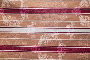 91" Medallion Stripe Burgundy EXTRA WIDE Percale Sheeting Fabric