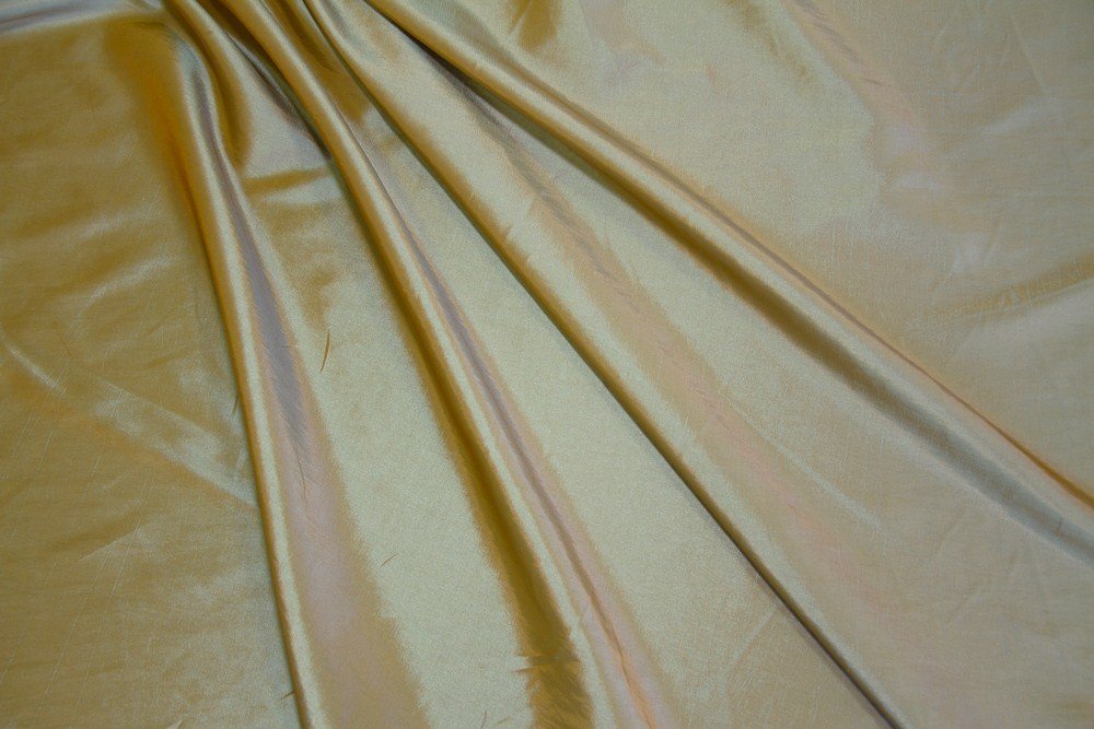 Blue Green Gold Taffeta Fabric