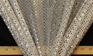 Silver Dot Sequin Knit - WHOLESALE FABRIC - 12 Yard Bolt