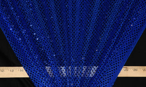 Royal Blue Dot Sequin Knit Fabric