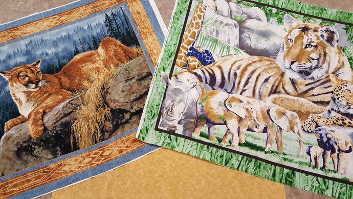 Look Into My Eyes Panel / Zoological Panel & Coordinating Bright Gold Backing Fabric Kit