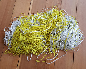 1/8" - 1/4" Knit Elastic - White & Yellow - Bulk 250 Yards