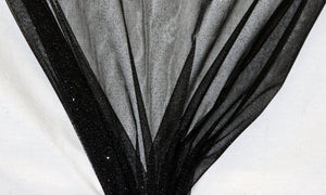 Black Sparkle Glitter Tulle - WHOLESALE FABRIC - 15 Yard Bolt