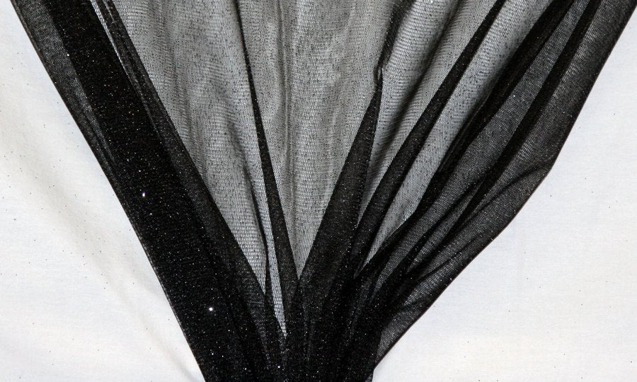 Black Sparkle Glitter Tulle - WHOLESALE FABRIC - 15 Yard Bolt