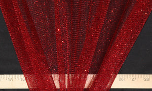 Sparkle Tulle Glitter Fabric - Red - Tulle Fabric with Sparkle Glitter Sold  By Yard