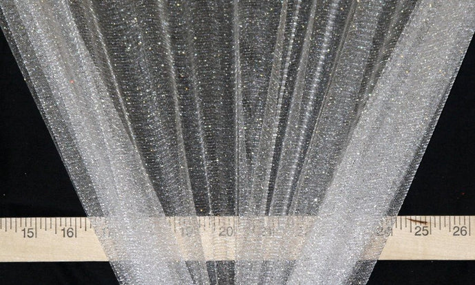 White Sparkle Glitter Tulle - WHOLESALE FABRIC - 15 Yard Bolt