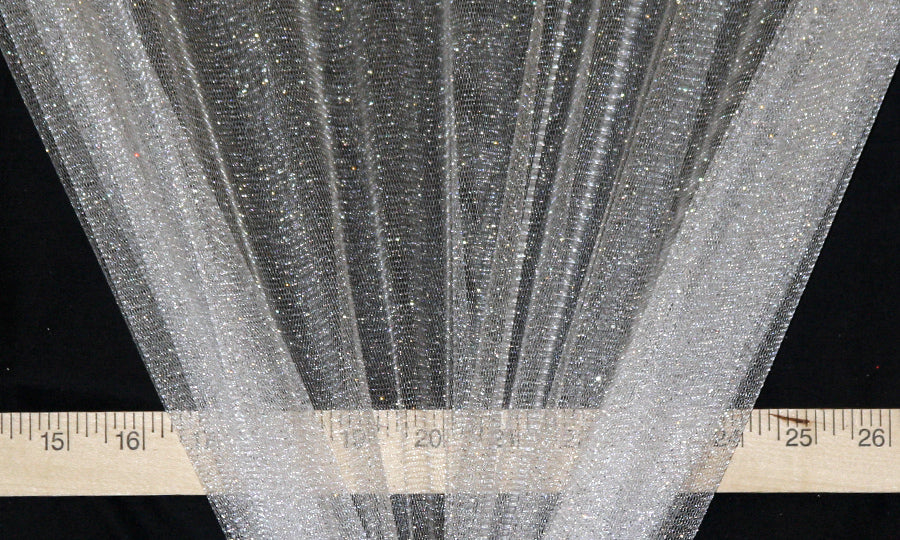 White Sparkle Glitter Tulle Fabric White Sparkle Glitter Tulle Fabric