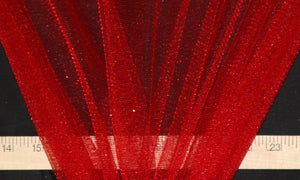 Red Sparkle Glitter Tulle Fabric