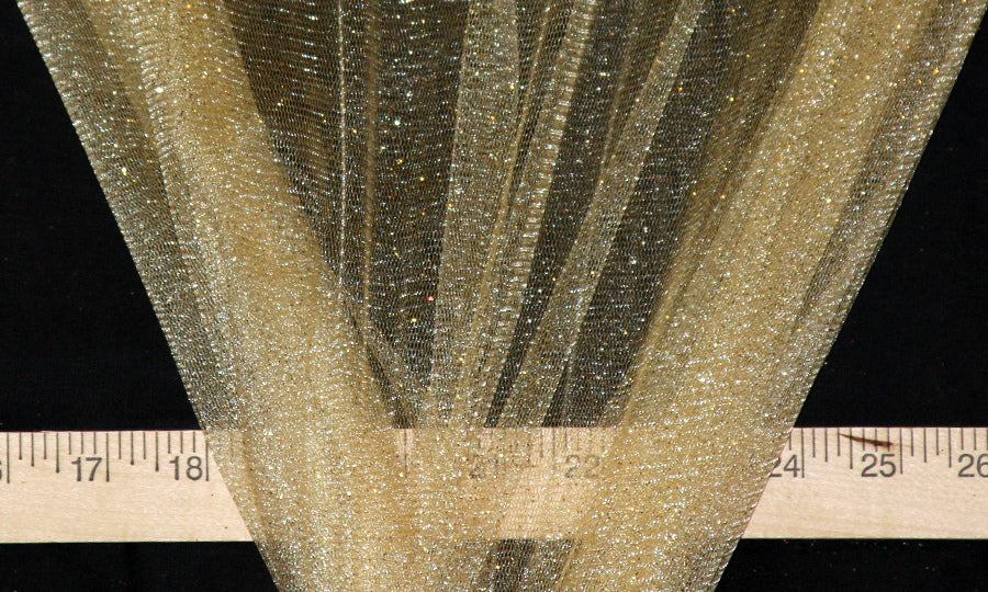 Gold Sparkle Glitter Tulle Fabric