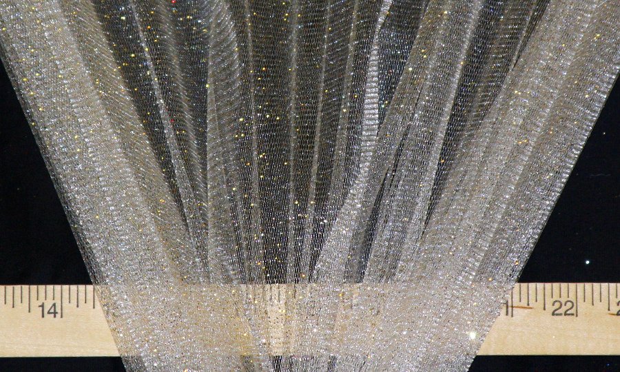 Ivory Sparkle Glitter Tulle Fabric