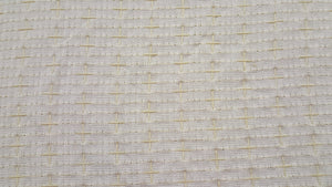 Discount Fabric OPEN WEAVE DRAPERY Winter White & Cream Stripe