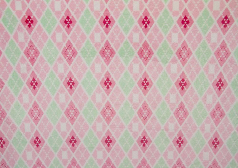 Minky Fabric--Argyle Pink