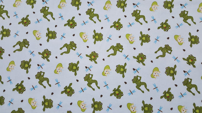 Frog & Lily Pad Flannel Fabric - 8 Yard Bolt