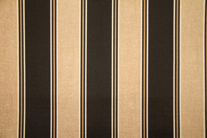 55" Black & Taupe Striped Indoor & Outdoor - SALE FABRIC - 10 Yards