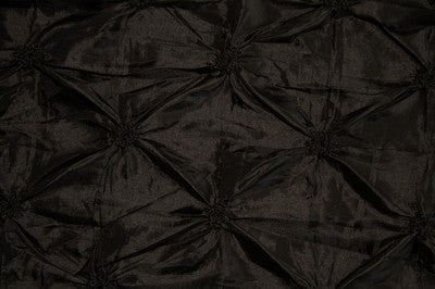 Black Button Tuck Taffeta Fabric