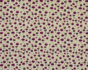 Purple Floral on Cream Corduroy
