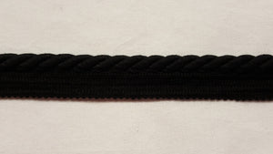 3/8" Black Decorative Cord With Lip
