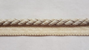 3/8" Taupe & Oatmeal Decorative Cord With Lip