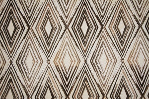 Discount Fabric DRAPERY Brown, Honey & Oatmeal Diamond