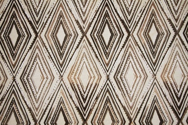 Discount Fabric DRAPERY Brown, Honey & Oatmeal Diamond