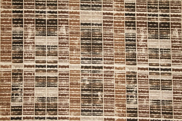 Discount Fabric DRAPERY Dark Chocolate Brown, Taupe & Tan Brick