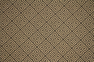 Discount Fabric DRAPERY Gray & Honey Diamond Maze