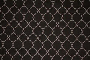 Discount Fabric DRAPERY Black & Gray Moroccan Design