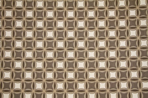 Discount Fabric DRAPERY Taupe, Gray & Oatmeal Interlocking Circle